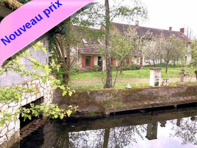 Moulin aménageable à vendre avec maison de meunier 16 pièces aux portes du Morvan. Rivière, barrage, bief, chute… potentiel hydroélectrique 100 kW